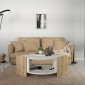 Τραπεζάκι σαλονιού Marbel Megapap χρώμα sapphire oak - λευκό εφέ μαρμάρου 75x75x40εκ.