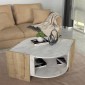 Τραπεζάκι σαλονιού Marbel Megapap χρώμα sapphire oak - λευκό εφέ μαρμάρου 75x75x40εκ.