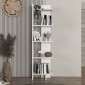Βιβλιοθήκη μελαμίνης Perla Megapap χρώμα λευκό 48x22x170εκ.