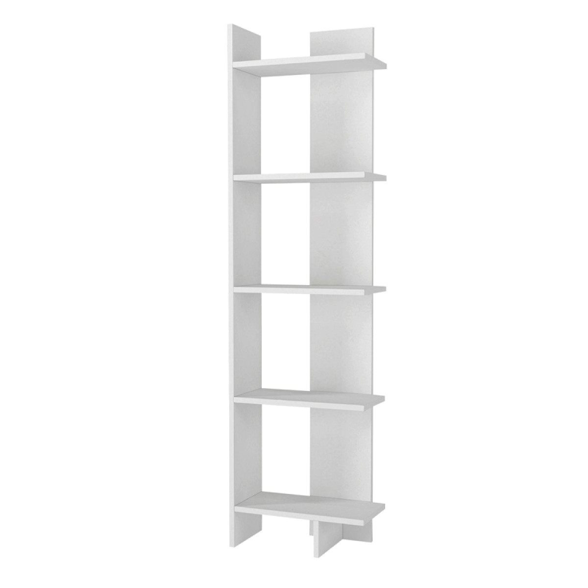 Βιβλιοθήκη μελαμίνης Perla Megapap χρώμα λευκό 48x22x170εκ.