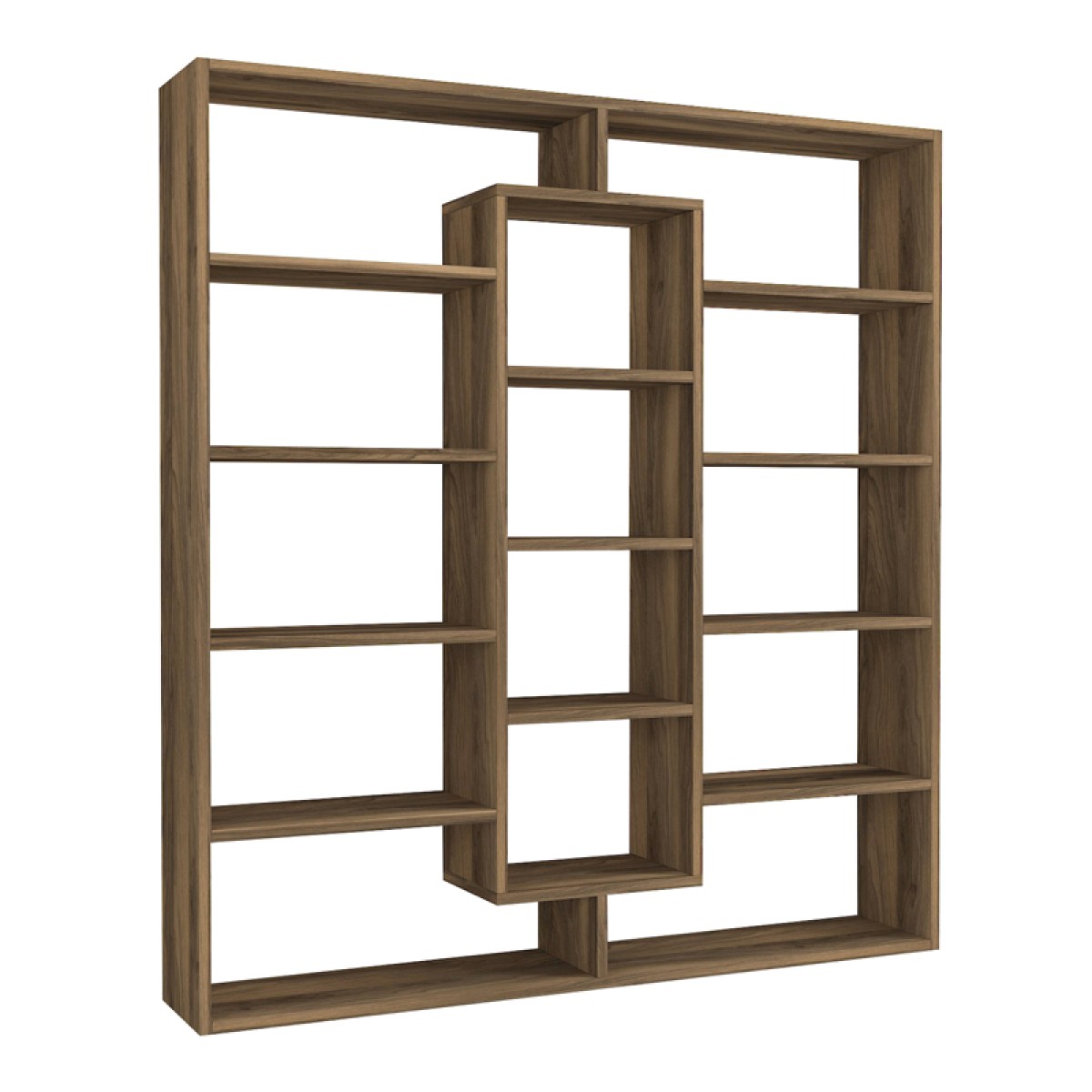 Βιβλιοθήκη μελαμίνης Ample Megapap χρώμα καρυδί 125x22x135,7εκ.