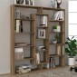 Βιβλιοθήκη μελαμίνης Ample Megapap χρώμα καρυδί 125x22x135,7εκ.