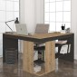 Γραφείο εργασίας Stylo Megapap χρώμα sapphire oak -  ανθρακί 120x120x73,8εκ.