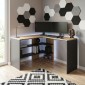 Γραφείο εργασίας Stylo Megapap χρώμα sapphire oak -  ανθρακί 120x120x73,8εκ.