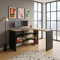 Γραφείο εργασίας Stylo Megapap χρώμα sapphire oak -  ανθρακί 120x120x73,8εκ.
