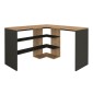 Γραφείο εργασίας Stylo Megapap χρώμα sapphire oak -  ανθρακί 120x120x73,8εκ.
