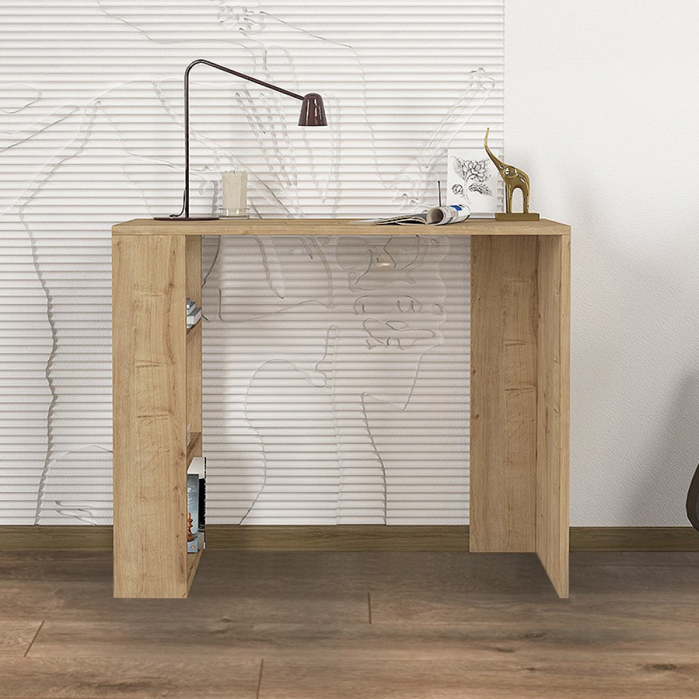 Γραφείο εργασίας Netenia Megapap χρώμα sapphire oak 90x40x74εκ.