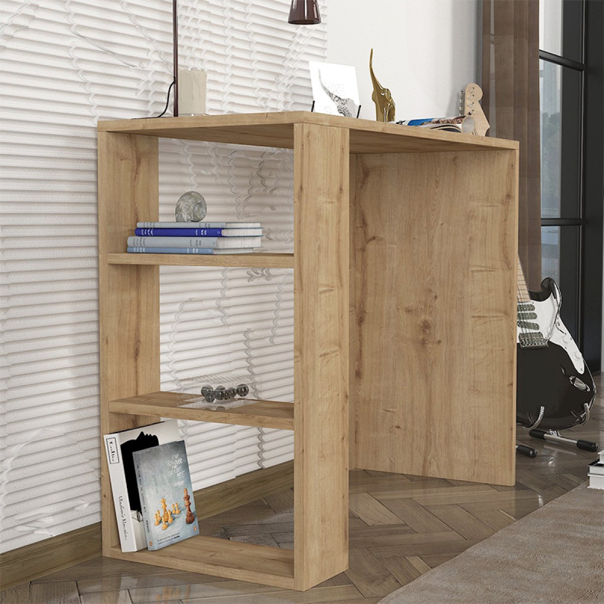 Γραφείο εργασίας Netenia Megapap χρώμα sapphire oak 90x40x74εκ.