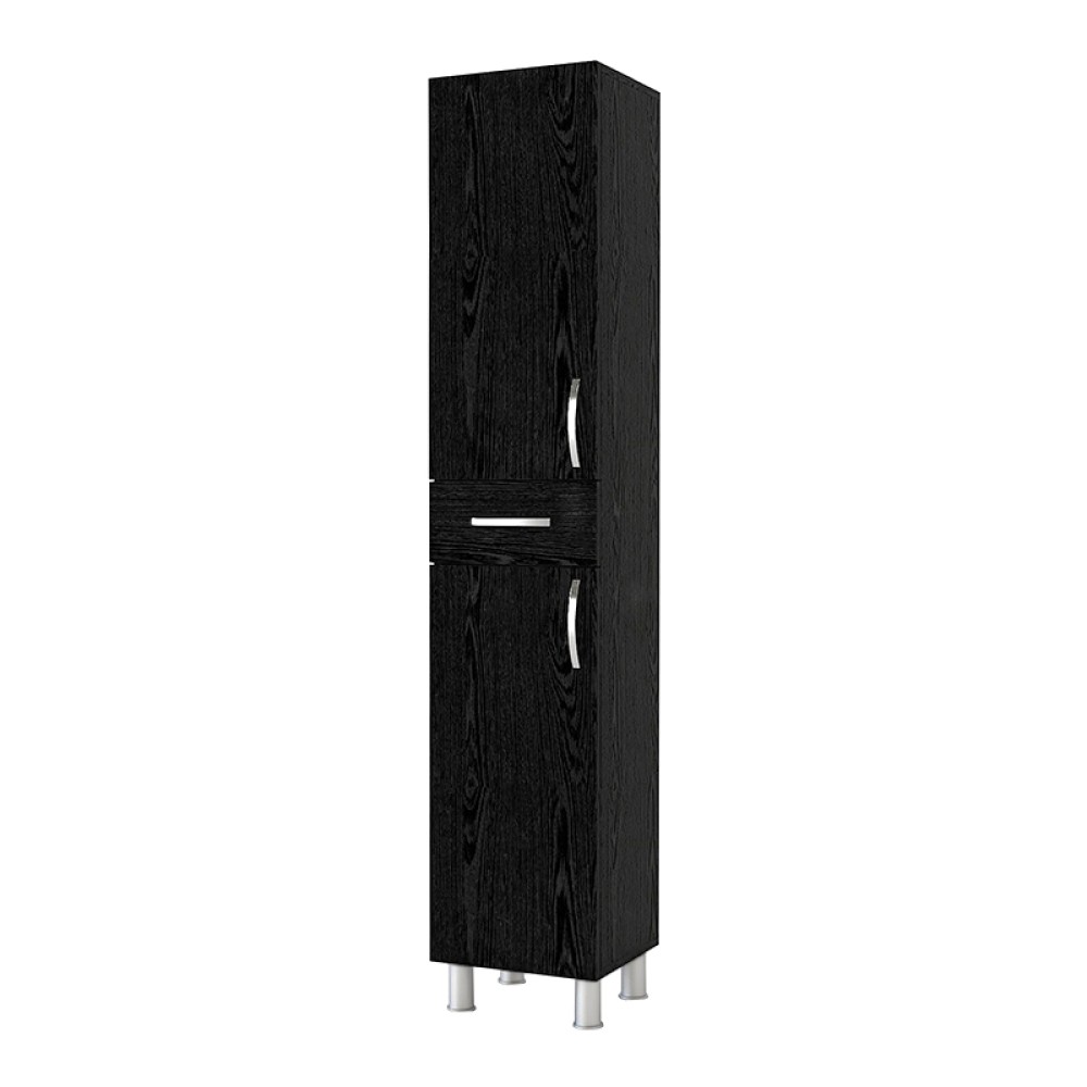 Ντουλάπι κουζίνας - μπάνιου Selina Megapap χρώμα sencron black 35x31x179εκ.