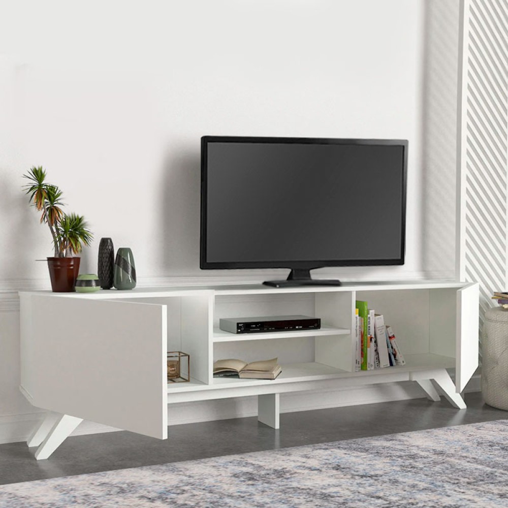Έπιπλο τηλεόρασης Jarvis Megapap χρώμα λευκό 180x31,3x58εκ.