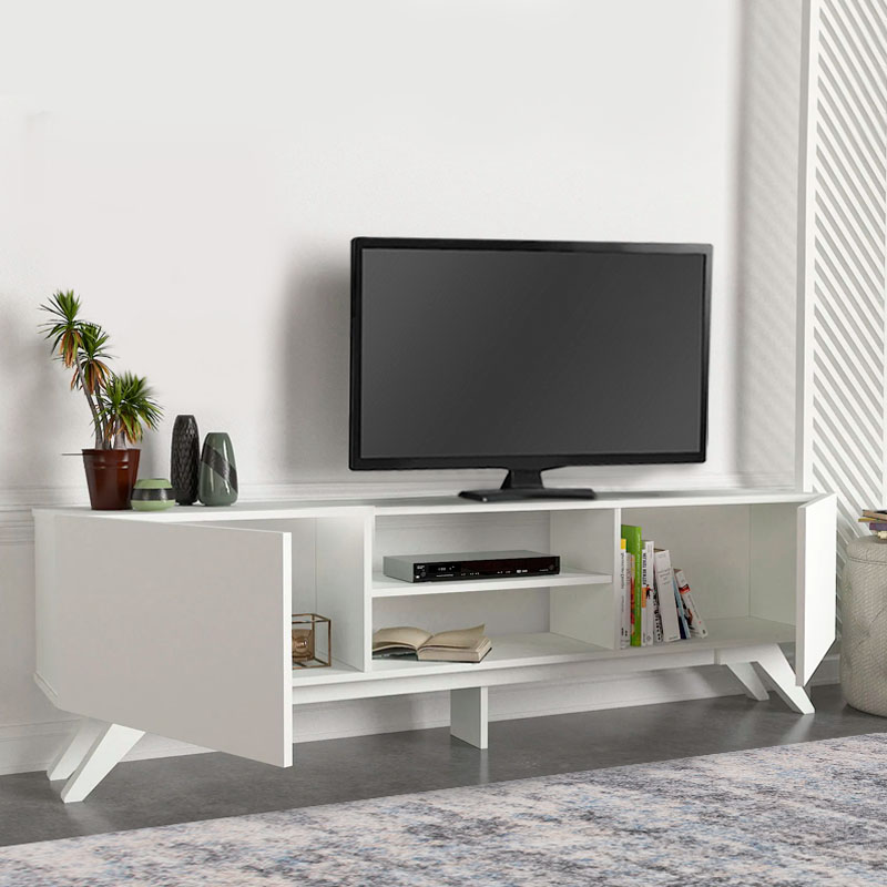 Έπιπλο τηλεόρασης Jarvis Megapap χρώμα λευκό 180x31,3x58εκ.