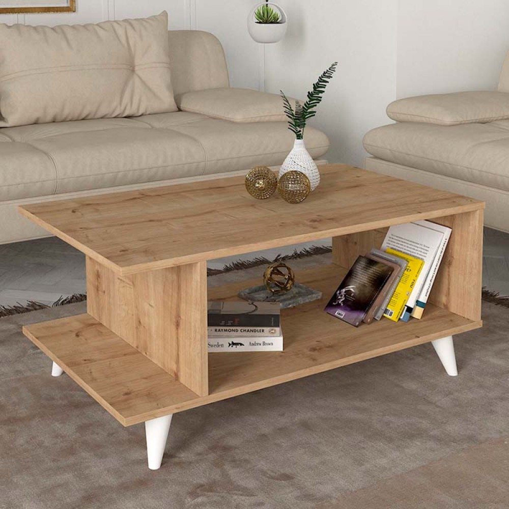 Τραπεζάκι σαλονιού Titus Megapap χρώμα sapphire oak 100x60x45εκ.
