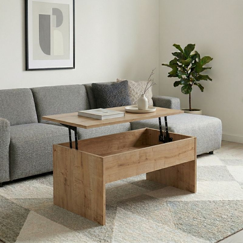 Τραπεζάκι σαλονιού Devon Megapap με σερβιτόρο χρώμα sapphire oak 110x60x44,8εκ.
