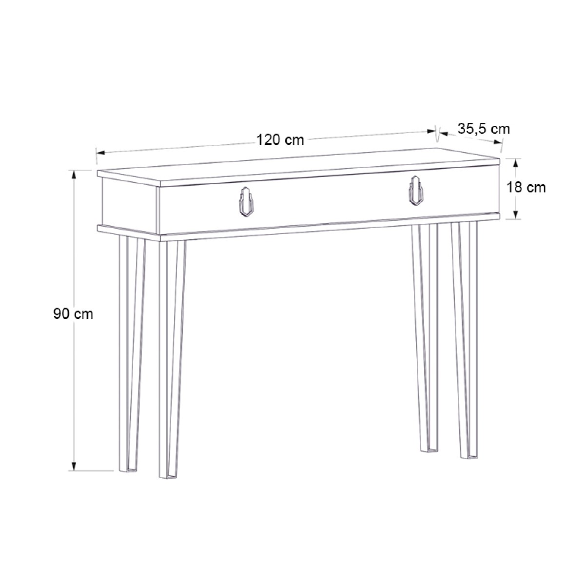 Κονσόλα μελαμίνης Helsinki Megapap χρώμα καρυδί 120x35,5x90εκ.