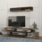 Σύνθεση τηλεόρασης Manet Megapap με LED χρώμα sepet oak - ανθρακί 180x29,5x39εκ.