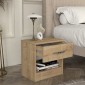 Κομοδίνο μελαμίνης Lube Megapap χρώμα sapphire oak 40x28,2x40εκ.
