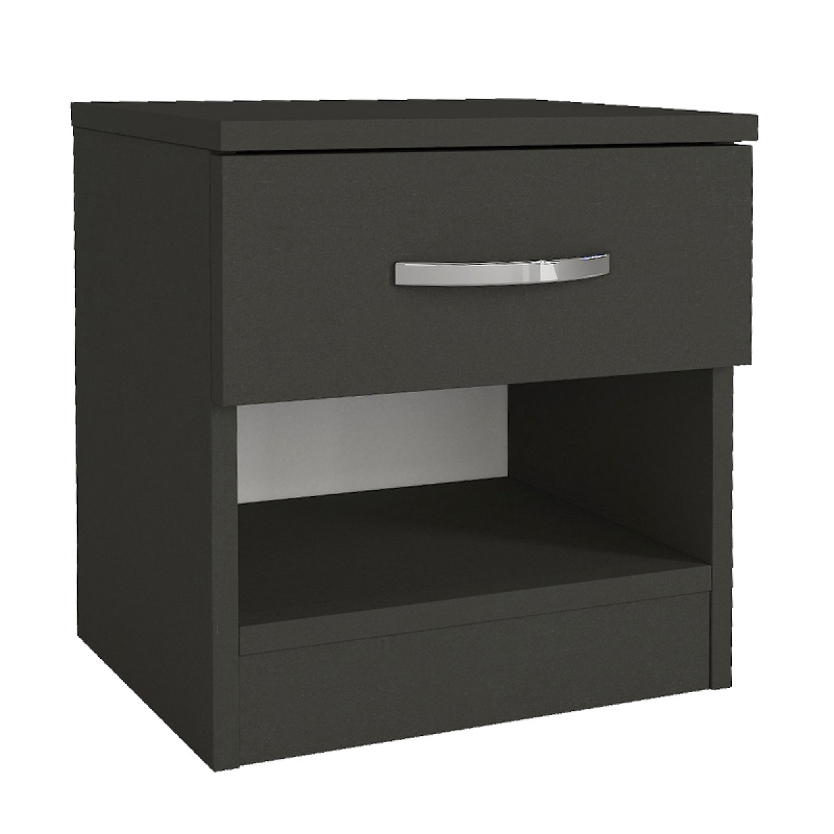 Κομοδίνο μελαμίνης Lube Megapap χρώμα ανθρακί 40x28,2x40εκ.