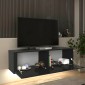 Έπιπλο τηλεόρασης επιτοίχιο Morel Megapap με LED χρώμα μαύρο 140x41,8x40εκ.