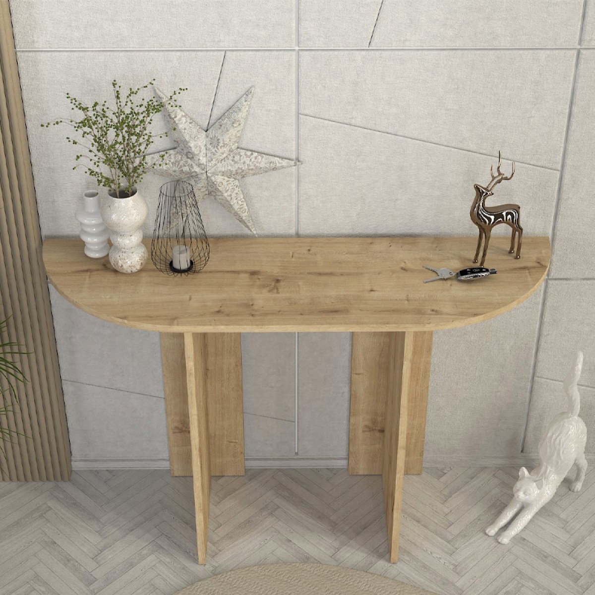 Κονσόλα Cortado Megapap χρώμα sapphire oak 120x35x75εκ.