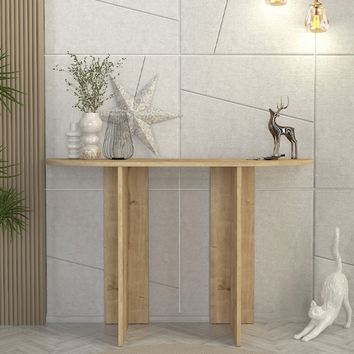 Κονσόλα Cortado Megapap χρώμα sapphire oak 120x35x75εκ.