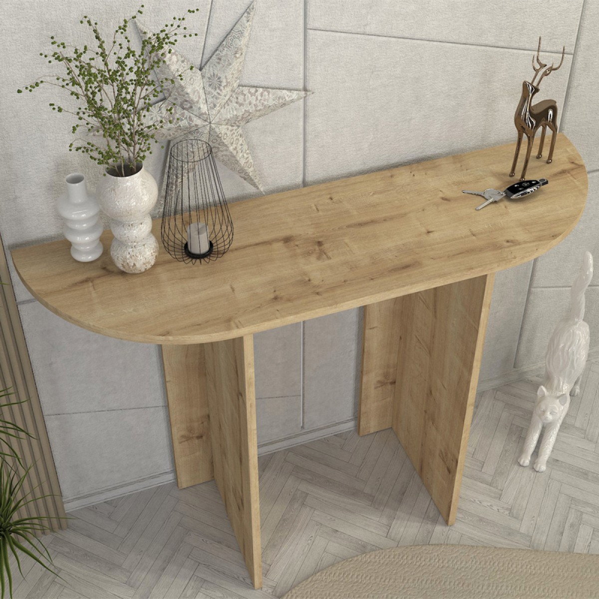 Κονσόλα Cortado Megapap χρώμα sapphire oak 120x35x75εκ.