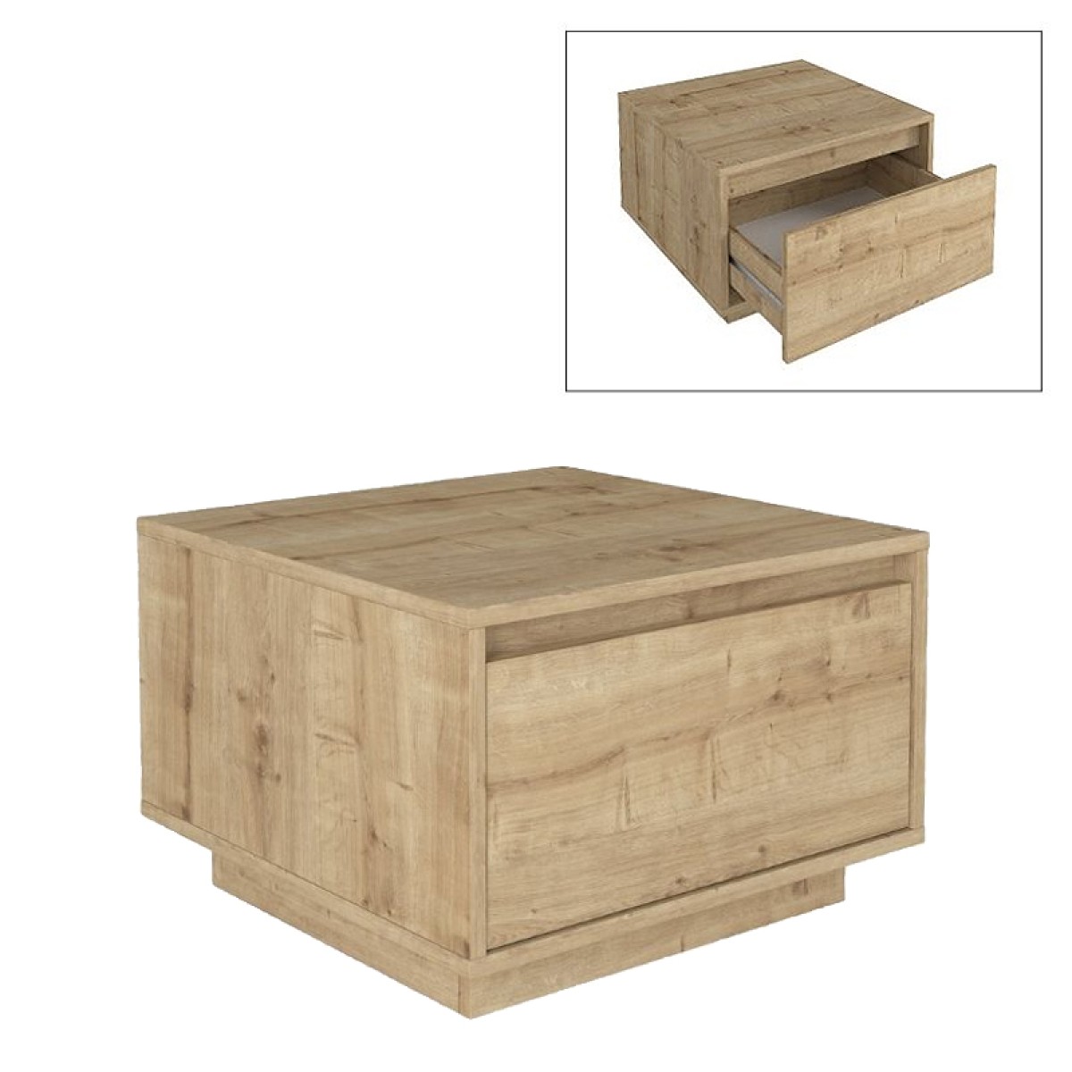 Τραπεζάκι σαλονιού Pura Megapap χρώμα sapphire oak 60x60x40εκ.