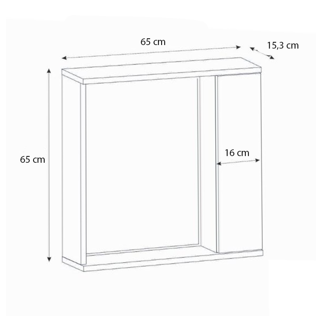 Καθρέπτης μπάνιου Deal Μegapap χρώμα λευκό 65x15,3x65εκ.