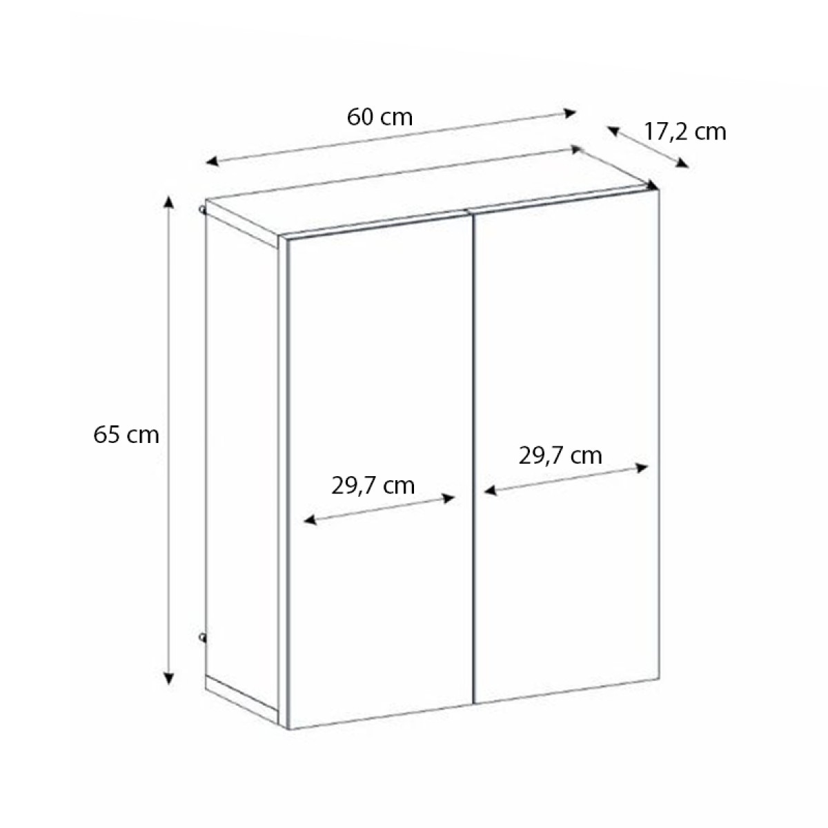 Καθρέπτης μπάνιου Binary Μegapap χρώμα λευκό 60x17,2x65εκ.