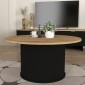 Τραπεζάκι σαλονιού Bohema Megapap χρώμα μαύρο - sepet oak Ø85x43,2εκ.