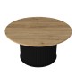 Τραπεζάκι σαλονιού Bohema Megapap χρώμα μαύρο - sepet oak Ø85x43,2εκ.