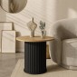Τραπεζάκι βοηθητικό Bohema Megapap χρώμα μαύρο - sepet oak Ø50x53,2εκ.