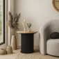 Τραπεζάκι βοηθητικό Bohema Megapap χρώμα μαύρο - sepet oak Ø50x53,2εκ.