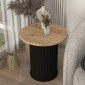Τραπεζάκι βοηθητικό Bohema Megapap χρώμα μαύρο - sepet oak Ø50x53,2εκ.