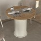 Τραπέζι Bohema Megapap χρώμα ivory - sepet oak Ø90x77,7εκ.
