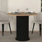 Τραπέζι Bohema Megapap χρώμα μαύρο - sepet oak Ø90x77,7εκ.