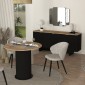 Τραπέζι Bohema Megapap χρώμα μαύρο - sepet oak Ø90x77,7εκ.
