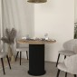 Τραπέζι Bohema Megapap χρώμα μαύρο - sepet oak Ø90x77,7εκ.