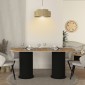 Τραπέζι Bohema Megapap χρώμα μαύρο - sepet oak 180x90x77,7εκ.