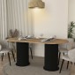 Τραπέζι Bohema Megapap χρώμα μαύρο - sepet oak 180x90x77,7εκ.