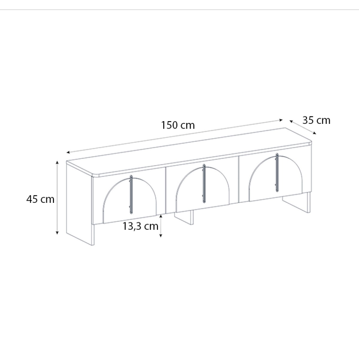 Έπιπλο τηλεόρασης Rebel Megapap χρώμα rota oak - sandstone 150x35x45εκ.