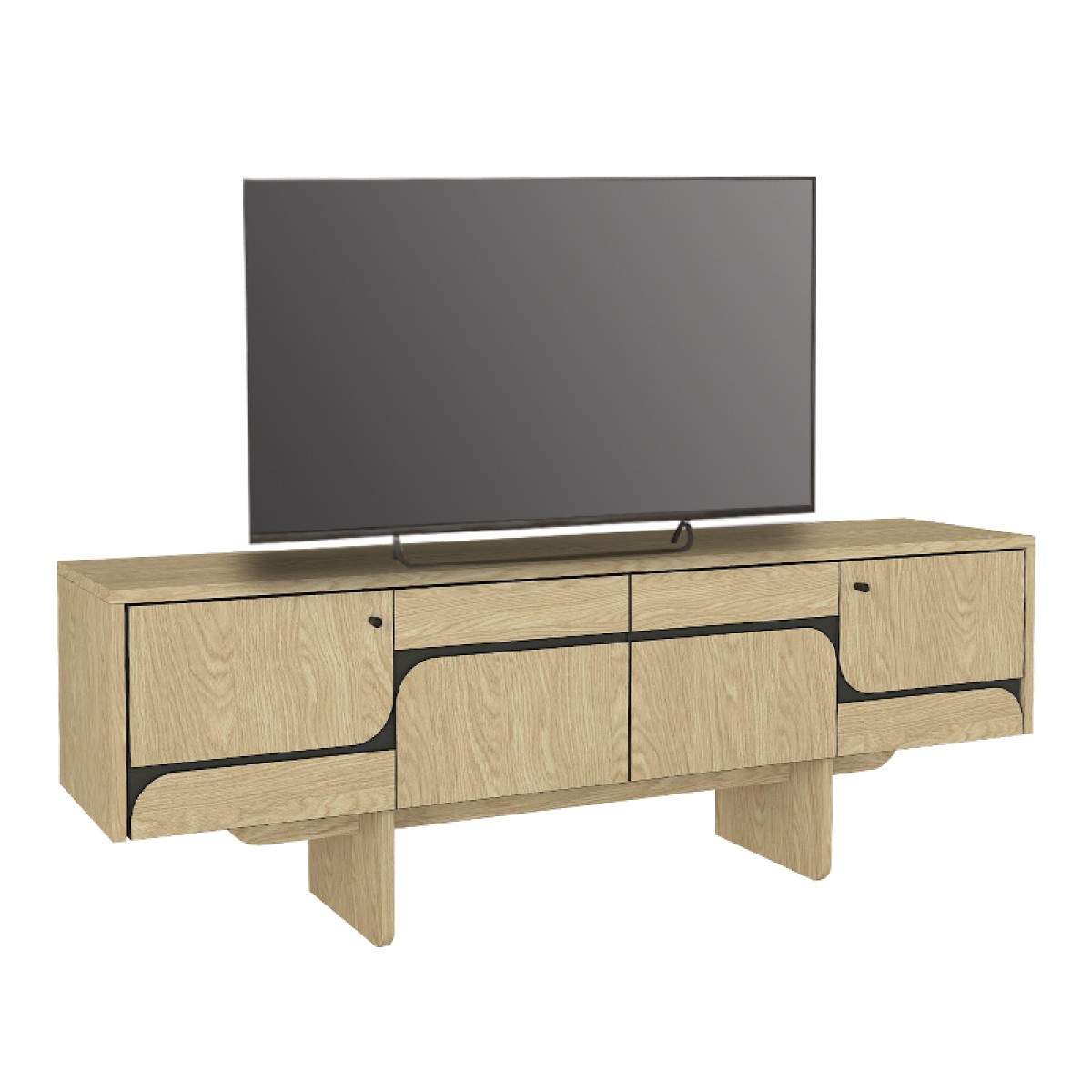 Έπιπλο τηλεόρασης Lava Megapap χρώμα rota oak - ανθρακί 150x35x51,3εκ.