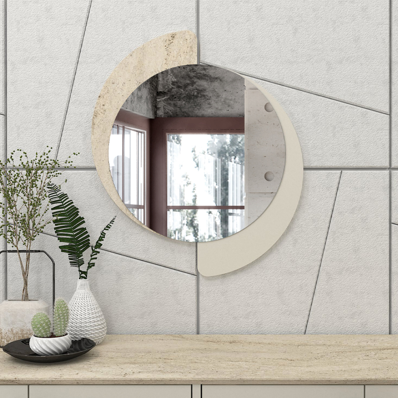 Καθρέπτης τοίχου Sevilla Μegapap χρώμα sandstone - travertine 59,2x2,2x69εκ.