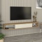 Έπιπλο τηλεόρασης επιτοίχιο Cross Megapap με LED χρώμα sepet oak - sandstone 150x29,6x19,2εκ.