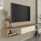 Έπιπλο τηλεόρασης επιτοίχιο Cross Megapap με LED χρώμα sepet oak - sandstone 150x29,6x19,2εκ.