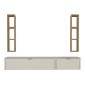 Σύνθεση τηλεόρασης επιτοίχια Edgar χρώμα sandstone - sepet oak 198,4x29,6x148,5εκ.
