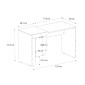 Γραφείο εργασίας Dario Megapap χρώμα sepet oak - λευκό 120x60x73,2εκ.