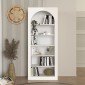 Βιβλιοθήκη Voila Megapap χρώμα λευκό 74x35x180εκ.