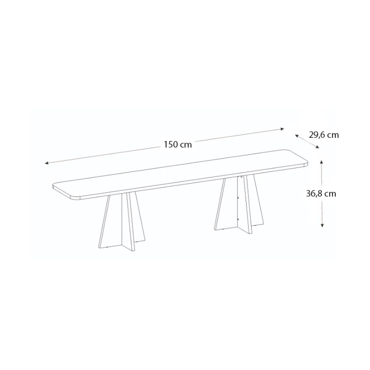 Έπιπλο τηλεόρασης Sugar Megapap χρώμα λευκό 150x29,6x36,8εκ.