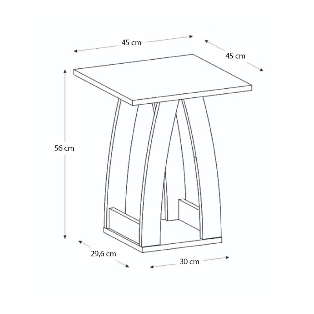 Τραπεζάκι βοηθητικό - Κομοδίνο Deros Megapap χρώμα sepet oak 45x45x56εκ.