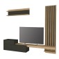Σύνθεση τηλεόρασης Dumont Megapap χρώμα ανθρακί - sepet oak 240x36,8x200εκ.